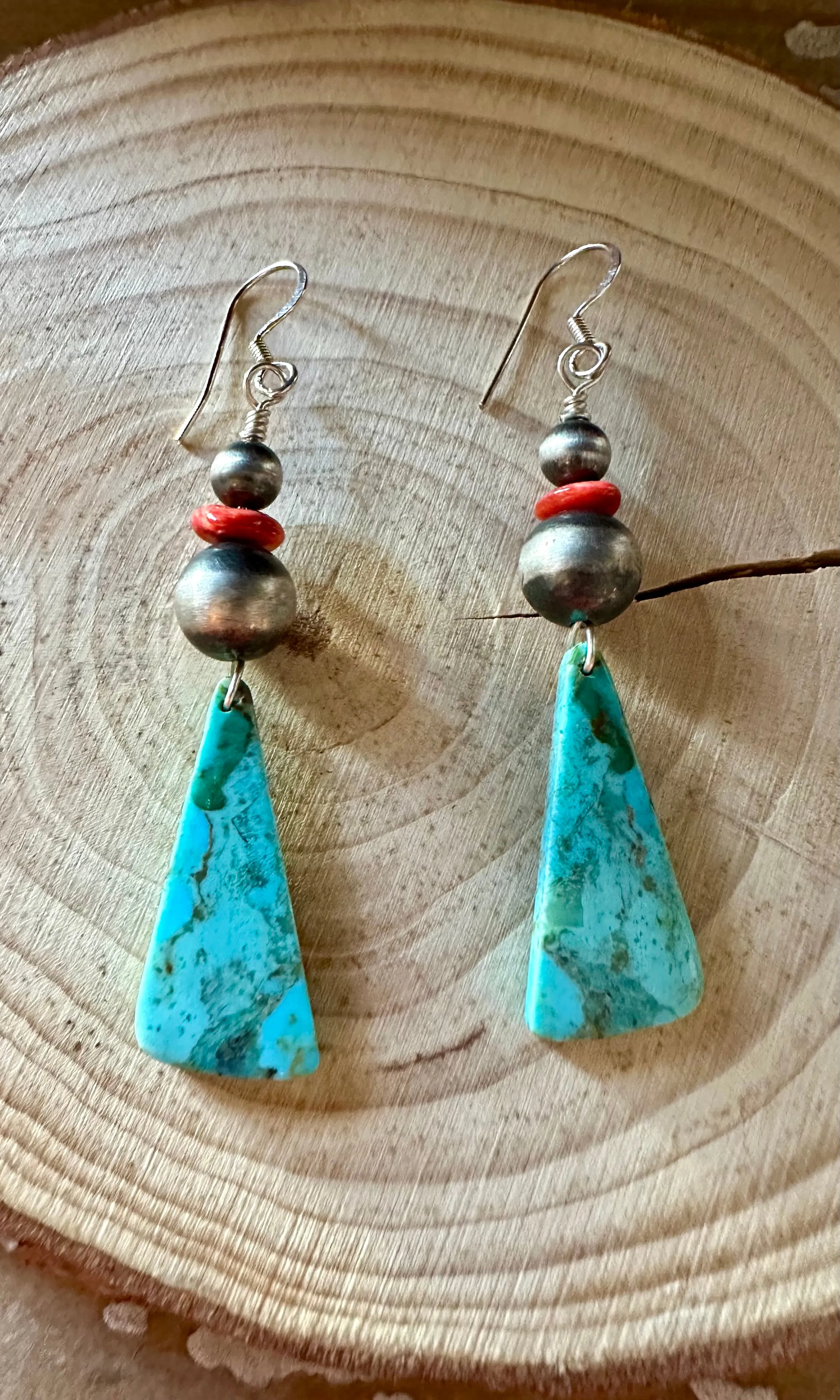 DINE’H NATIVE ARTS Turquoise Earrings • 6g