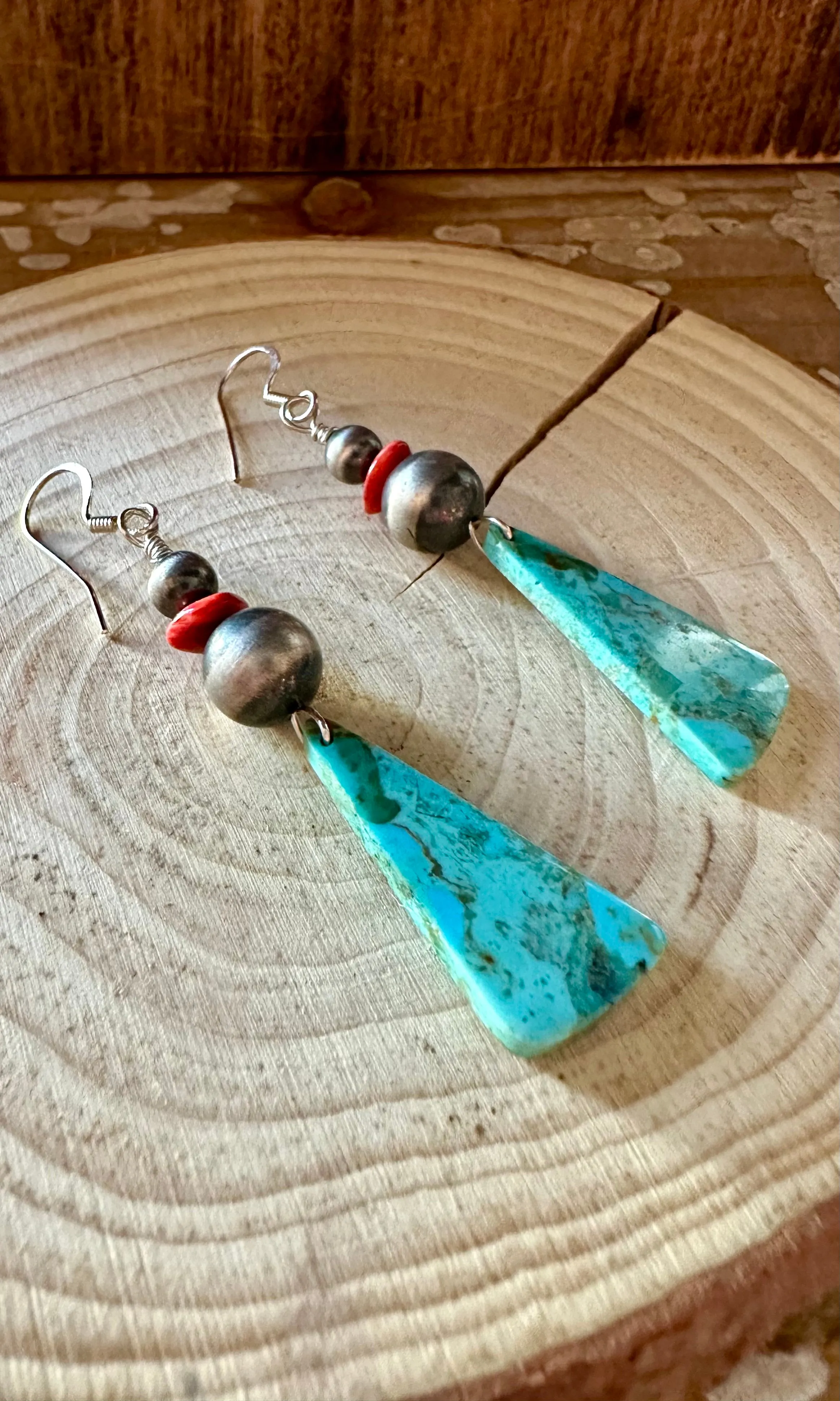 DINE’H NATIVE ARTS Turquoise Earrings • 6g