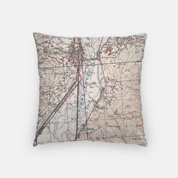 Domodossola city skyline with vintage Domodossola map