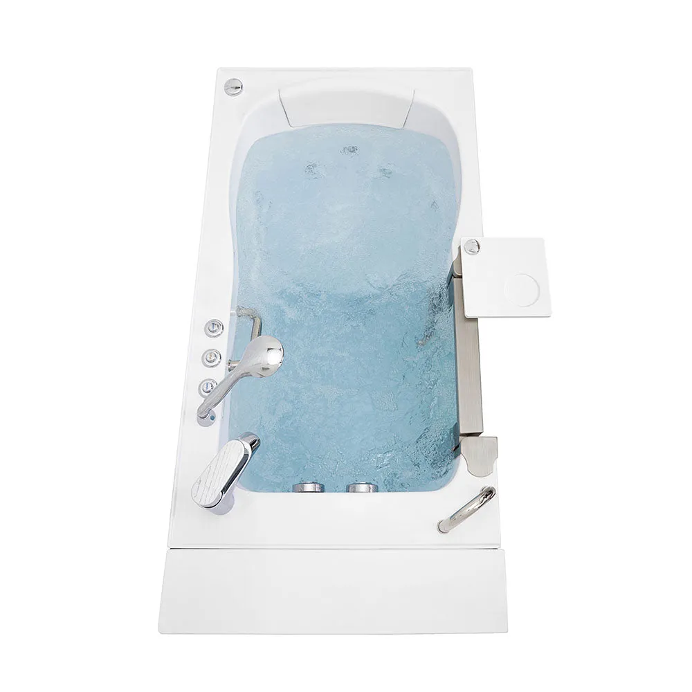 Ella Elite 30"x52" Acrylic Air and Hydro Massage and Heated Seat Walk-In Bathtub with Left Inward Swing Door, 2 Piece Fast Fill Faucet, 2" Dual Drain