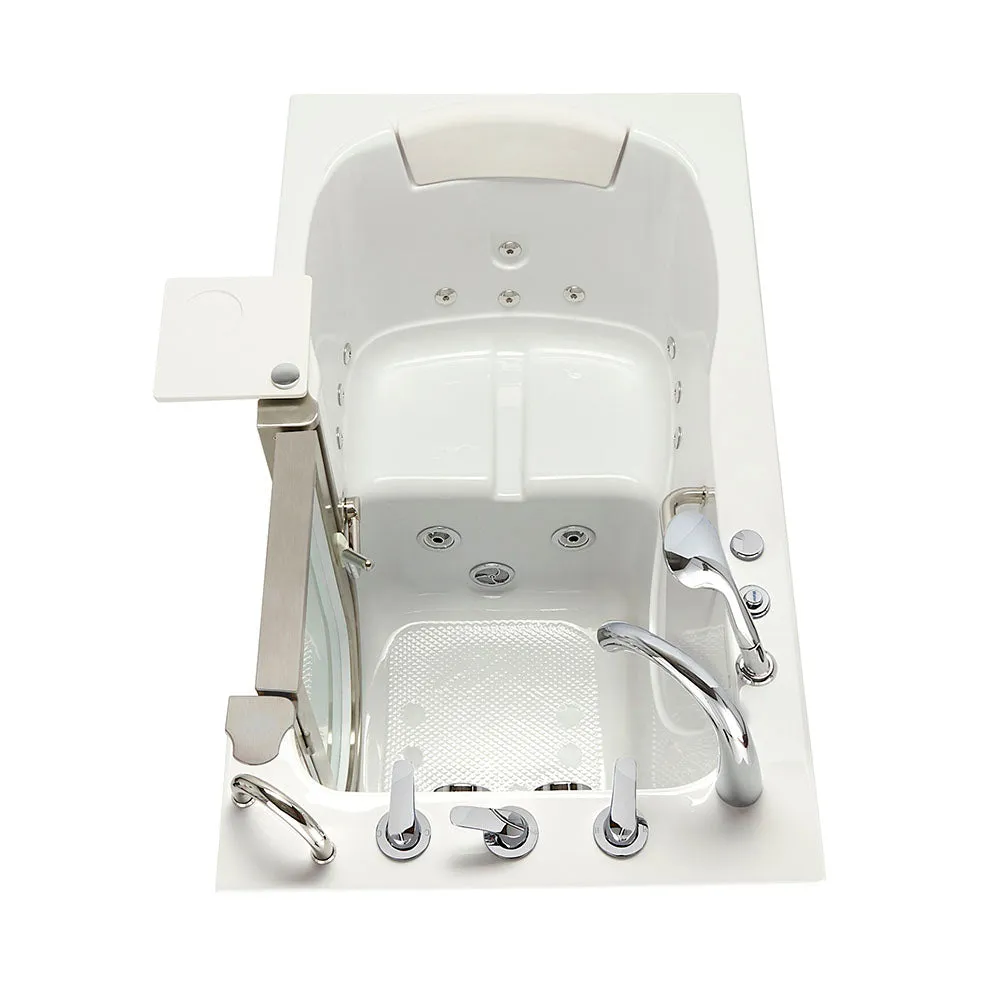 Ella Elite 30"x52" Acrylic Hydro Massage Walk-In Bathtub with Right Inward Swing Door, 5 Piece Fast Fill Faucet, 2" Dual Drain