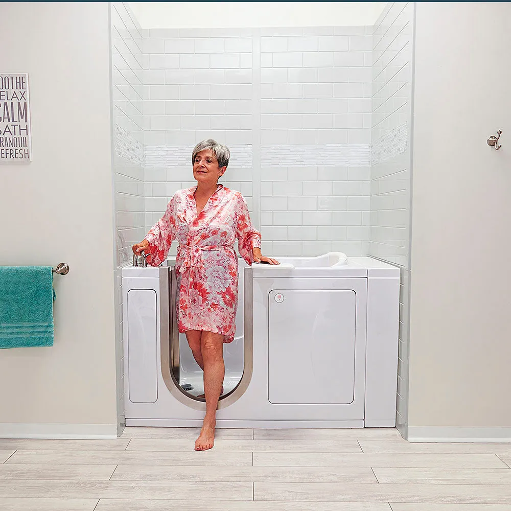 Ella Royal 32"x52" Acrylic Air and Hydro Massage and Heated Seat Walk-In Bathtub with Left Inward Swing Door, 5 Piece Fast Fill Faucet, 2" Dual Drain