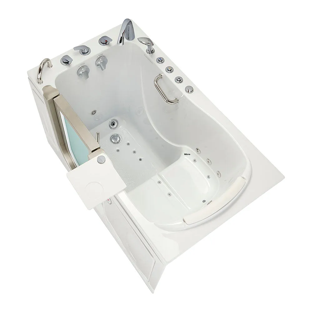 Ella Royal 32"x52" Acrylic Air and Hydro Massage and Heated Seat Walk-In Bathtub with Left Inward Swing Door, 5 Piece Fast Fill Faucet, 2" Dual Drain