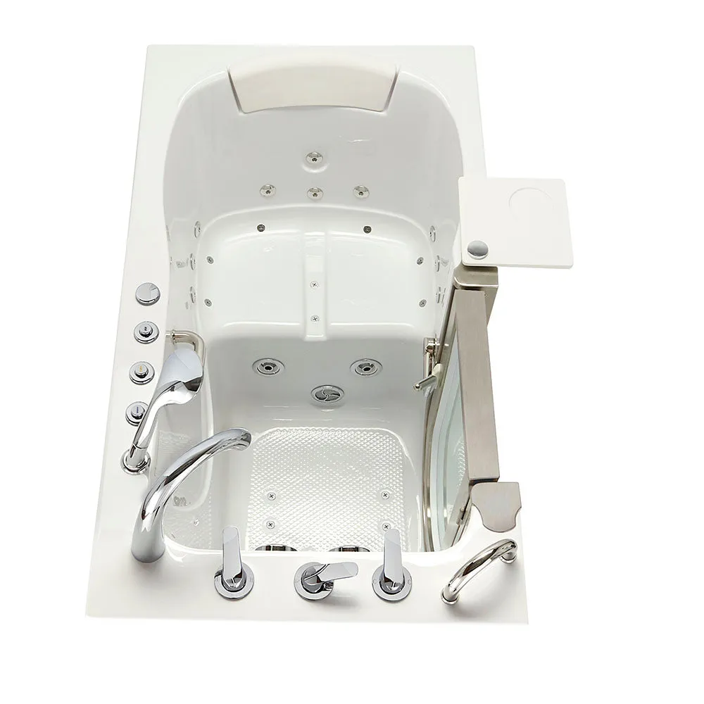 Ella Royal 32"x52" Acrylic Air and Hydro Massage and Heated Seat Walk-In Bathtub with Left Inward Swing Door, 5 Piece Fast Fill Faucet, 2" Dual Drain