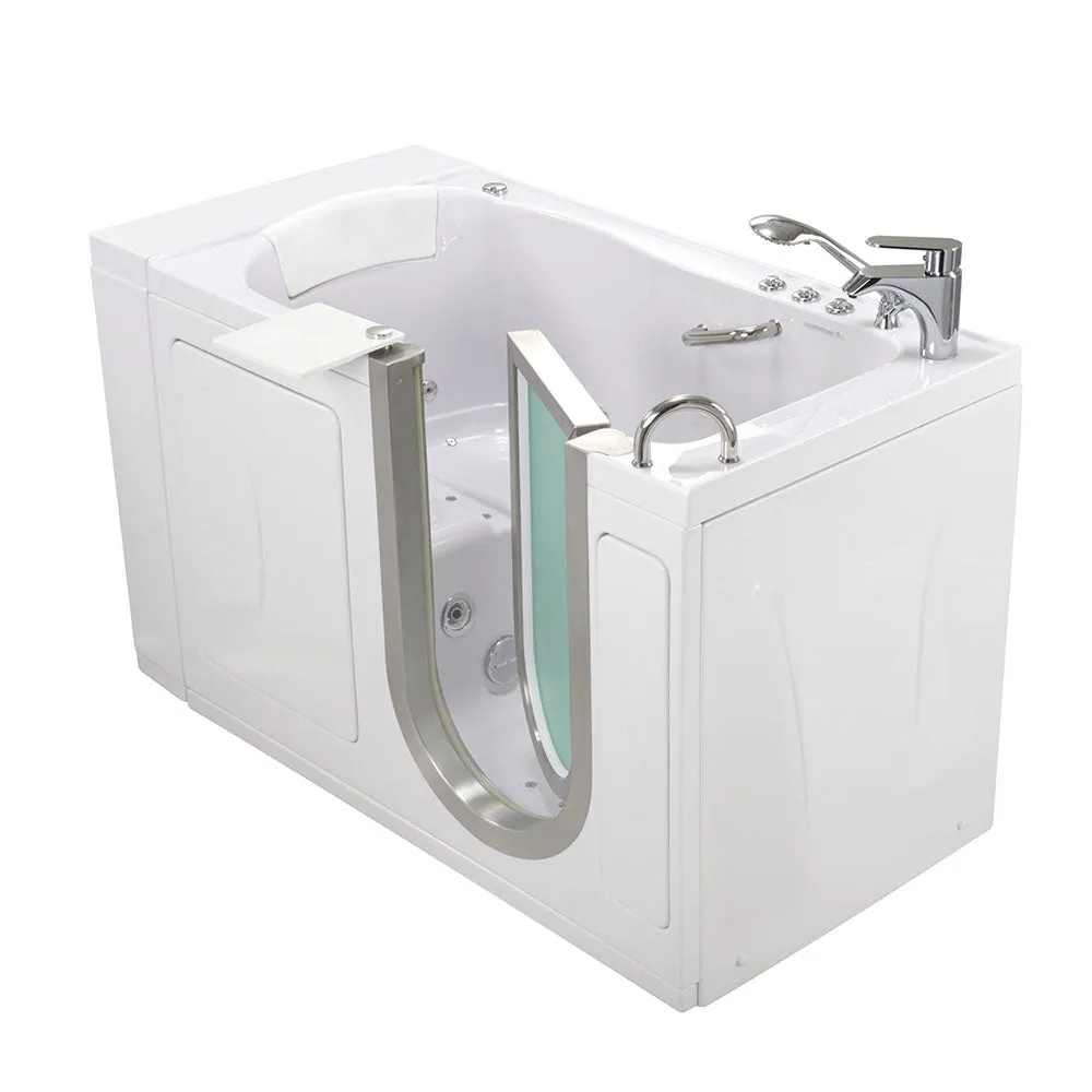 Ella Royal 32"x52" Acrylic Air and Hydro Massage and Heated Seat Walk-In Bathtub with Right Inward Swing Door, 2 Piece Fast Fill Faucet, 2" Dual Drain