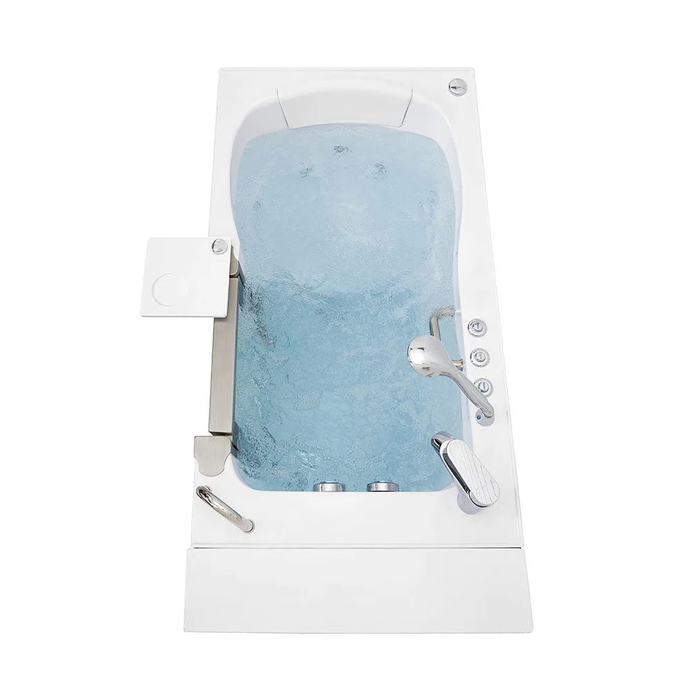 Ella Royal 32"x52" Acrylic Air and Hydro Massage and Heated Seat Walk-In Bathtub with Right Inward Swing Door, 2 Piece Fast Fill Faucet, 2" Dual Drain
