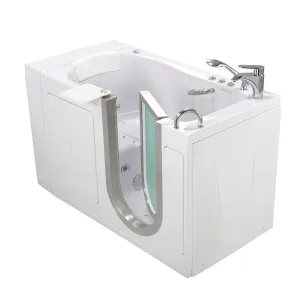 Ella Royal 32"x52" Acrylic Air and Hydro Massage and Heated Seat Walk-In Bathtub with Right Inward Swing Door, 2 Piece Fast Fill Faucet, 2" Dual Drain