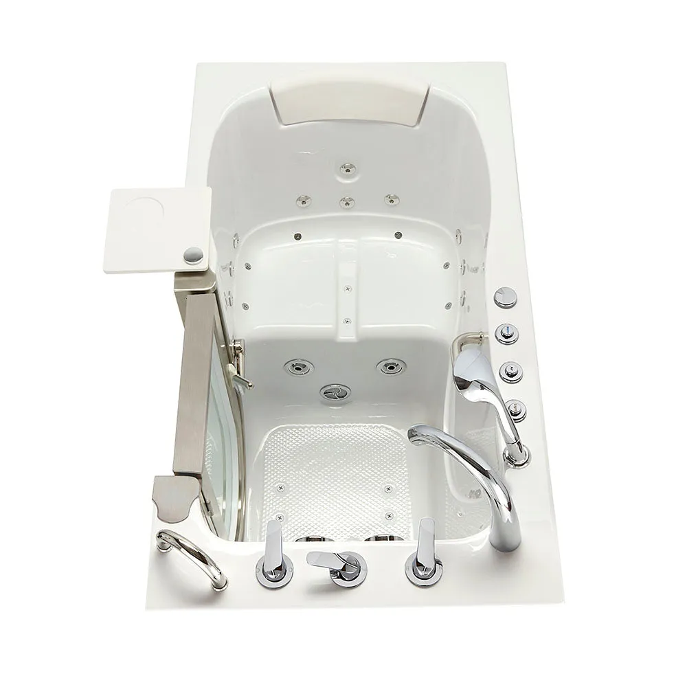 Ella Royal 32"x52" Acrylic Air and Hydro Massage Walk-In Bathtub with Right Inward Swing Door, 5 Piece Fast Fill Faucet, 2" Dual Drain