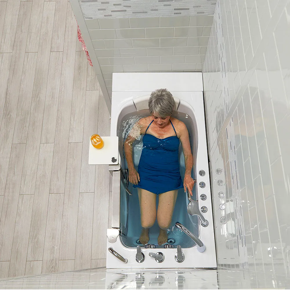 Ella Royal 32"x52" Acrylic Air and Hydro Massage Walk-In Bathtub with Right Inward Swing Door, 5 Piece Fast Fill Faucet, 2" Dual Drain