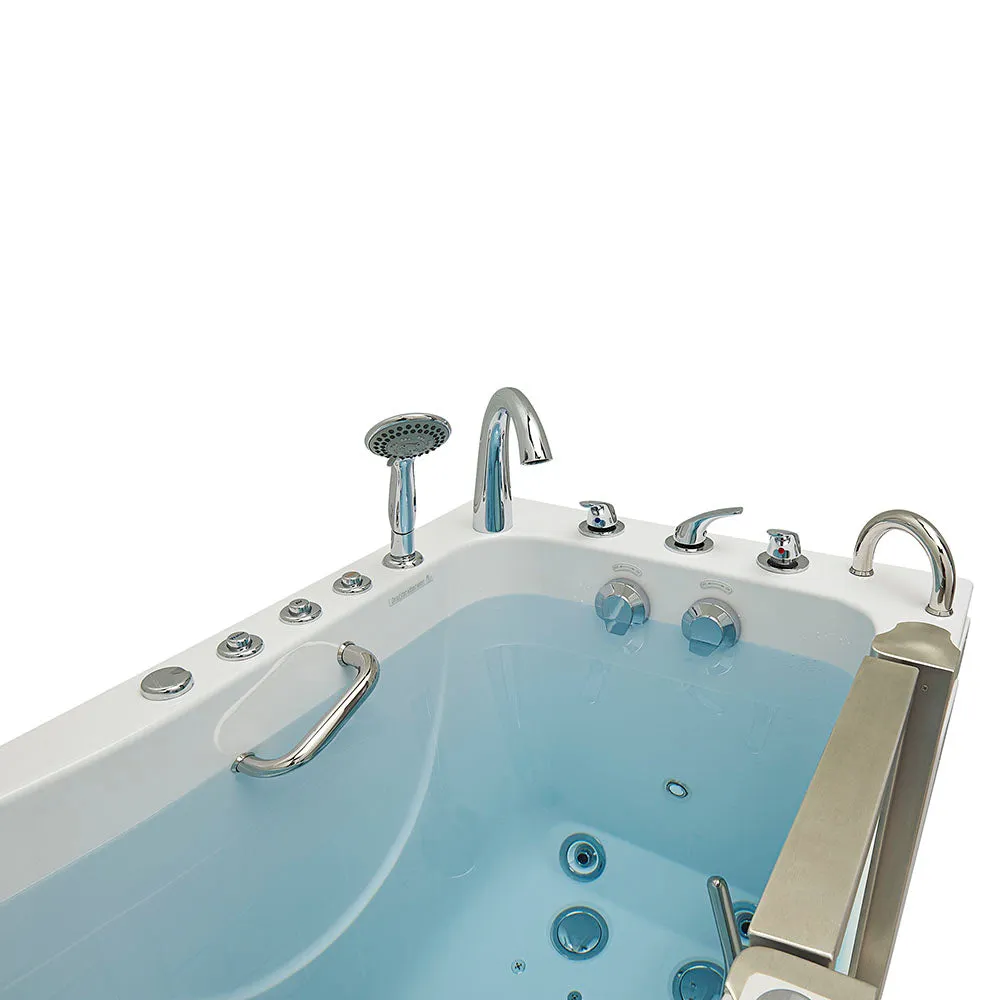 Ella Royal 32"x52" Acrylic Air and Hydro Massage Walk-In Bathtub with Right Inward Swing Door, 5 Piece Fast Fill Faucet, 2" Dual Drain