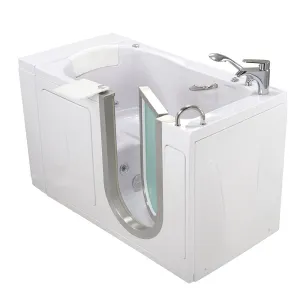 Ella Royal 32"x52" Acrylic Hydro Massage Walk-In Bathtub with Right Inward Swing Door, Heated Seat, 2 Piece Fast Fill Faucet, 2" Dual Drain