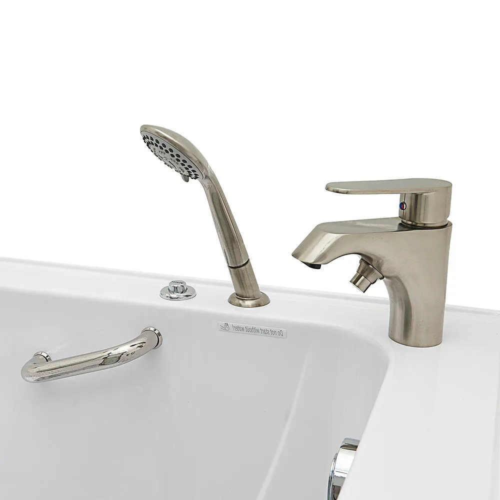 Ella Royal 32"x52" Acrylic Hydro Massage Walk-In Bathtub with Right Inward Swing Door, Heated Seat, 2 Piece Fast Fill Faucet, 2" Dual Drain
