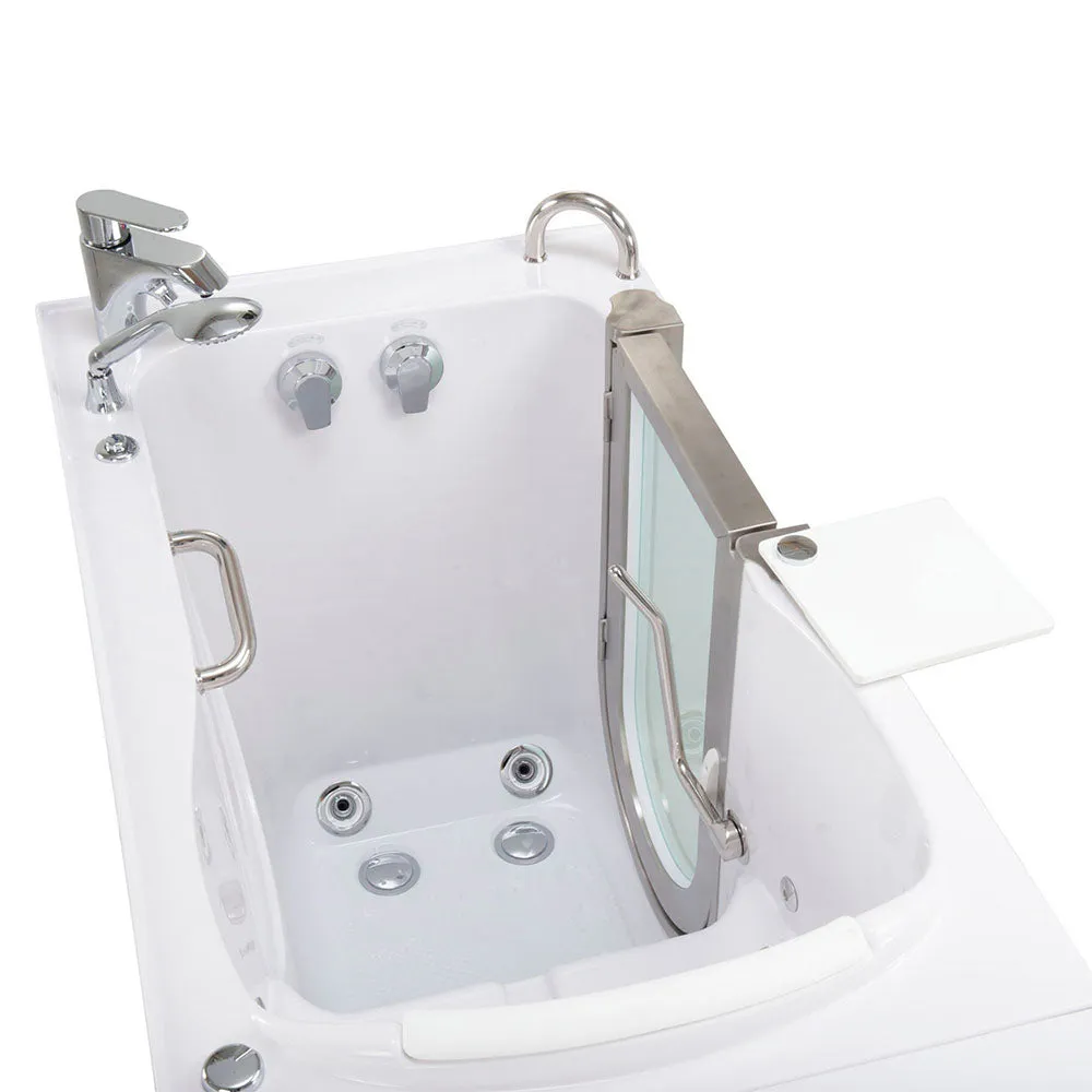 Ella Royal 32"x52" Acrylic Hydro Massage Walk-In Bathtub with Right Inward Swing Door, Heated Seat, 2 Piece Fast Fill Faucet, 2" Dual Drain