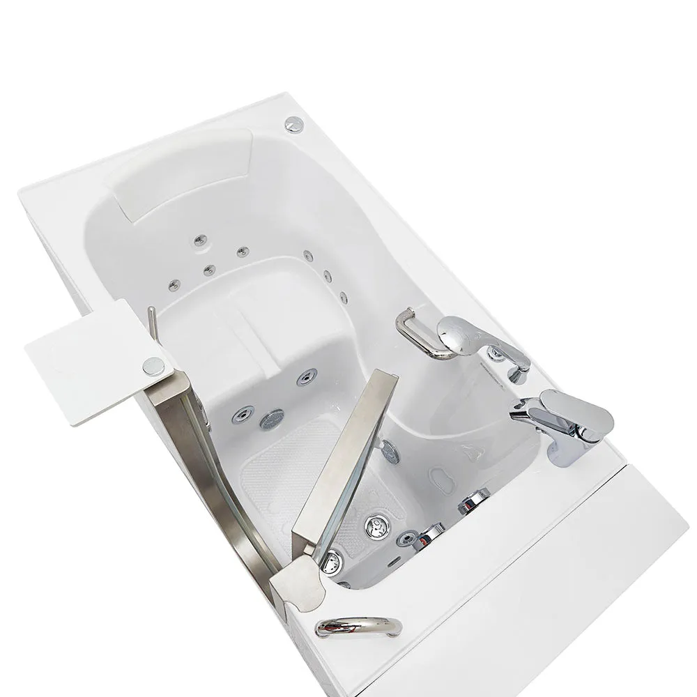 Ella Royal 32"x52" Acrylic Hydro Massage Walk-In Bathtub with Right Inward Swing Door, Heated Seat, 2 Piece Fast Fill Faucet, 2" Dual Drain