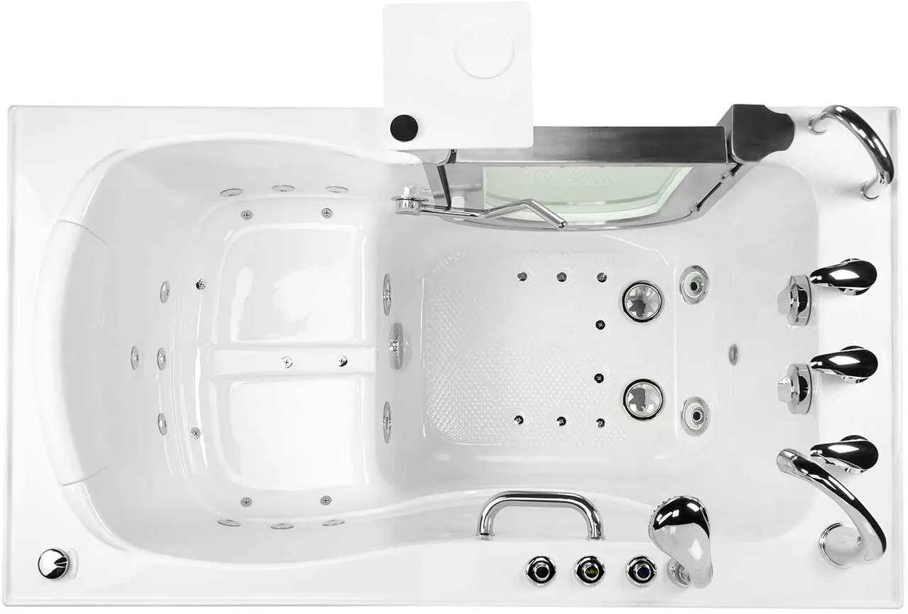Ella's Bubbles 93117-HB Royal Air and Hydro Massage Acrylic Walk-In Bathtub, 32"x 52", White