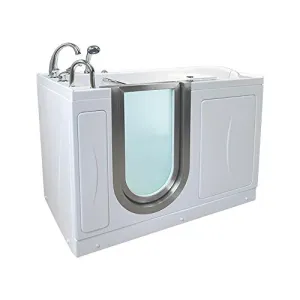 Ella's Bubbles A3109 Elite Air Massage Acrylic Walk-In Bathtub with Left Inward Swing Door, Ella 5pc. Fast-Fill Faucet, Dual 2" Drains, 30"x 52", White