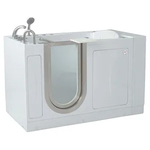 Ella's Bubbles H93117 Ella Royal 32"x 52" Air and Hydro Massage Acrylic Walk-In Bathtub with Heated Seat, Left Inward Swing Door, Thermostatic Faucet, Dual 2" Drains, White