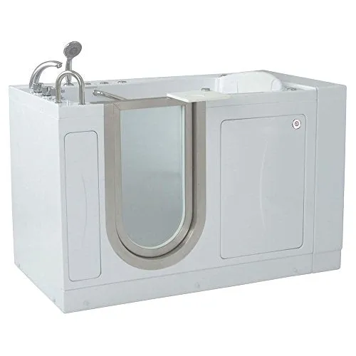 Ella's Bubbles H93117 Ella Royal 32"x 52" Air and Hydro Massage Acrylic Walk-In Bathtub with Heated Seat, Left Inward Swing Door, Thermostatic Faucet, Dual 2" Drains, White