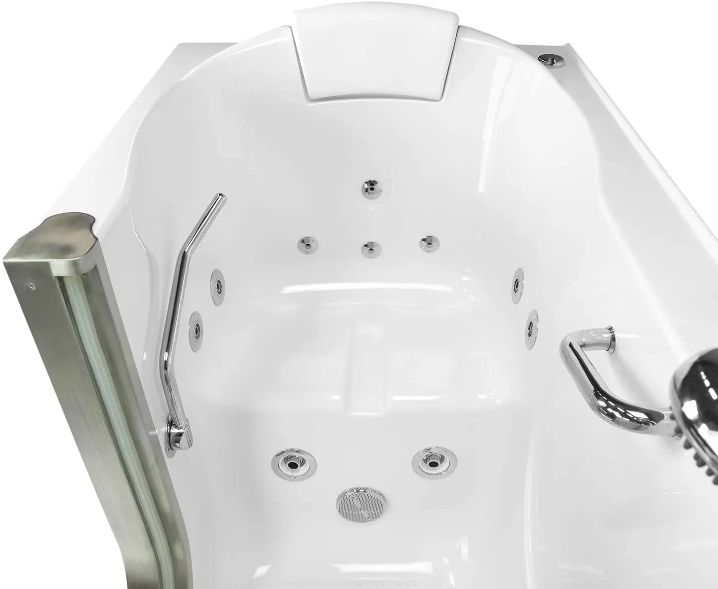 Ella's Bubbles HH3058 Ella Deluxe 30" x 52" Hydro Massage and Heated Seat Acrylic Walk-in Tub, Thermostatic Faucet, Dual 2" Drains, 30"x 55", White
