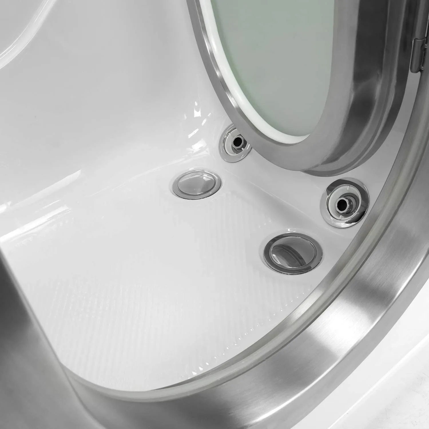 Ella's Bubbles HH3058 Ella Deluxe 30" x 52" Hydro Massage and Heated Seat Acrylic Walk-in Tub, Thermostatic Faucet, Dual 2" Drains, 30"x 55", White