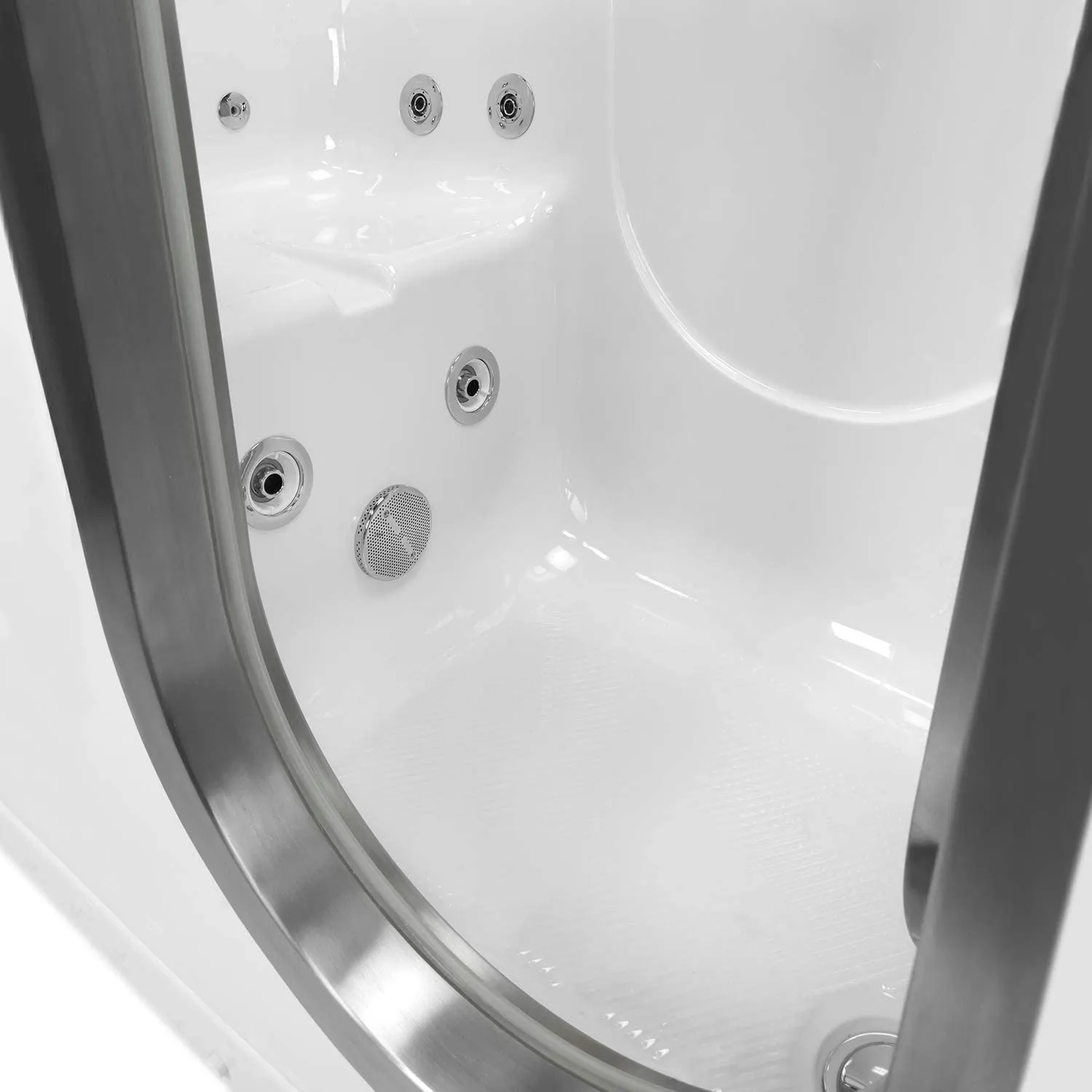 Ella's Bubbles HH3058 Ella Deluxe 30" x 52" Hydro Massage and Heated Seat Acrylic Walk-in Tub, Thermostatic Faucet, Dual 2" Drains, 30"x 55", White