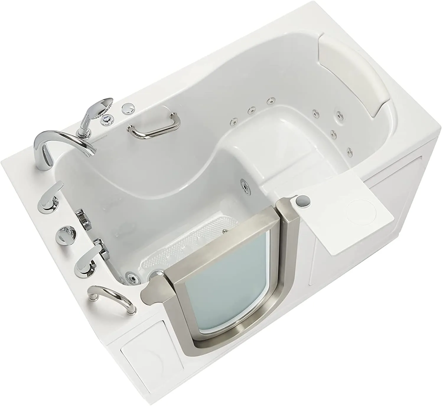 Ella's Bubbles HH3117-HB Royal Hydro Massage Acrylic Walk-In Bathtub with Heated Seat, Left Inward Swing Door, Ella 5pc. Fast-Fill Faucet, Dual 2" Drains, 32"x 52", White