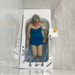 Ella's Bubbles HH3117-HB Royal Hydro Massage Acrylic Walk-In Bathtub with Heated Seat, Left Inward Swing Door, Ella 5pc. Fast-Fill Faucet, Dual 2" Drains, 32"x 52", White