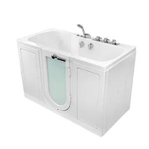 Ella's Bubbles O2SA3260AM-R Tub4Two Air Massage and Microbubble Acrylic Walk-In Tub with Right Outward Swing Door, Thermostatic Faucet, Dual 2" Drains, 32" x 60" x 42", White