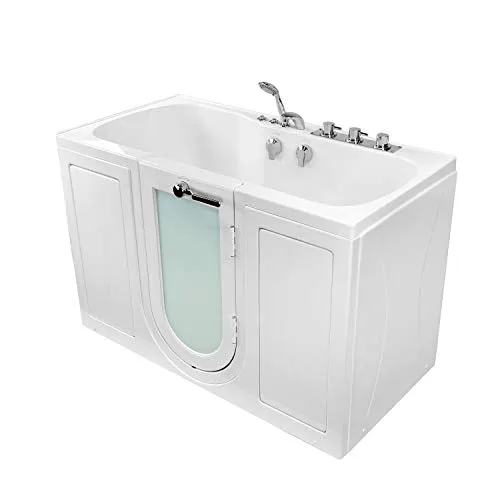 Ella's Bubbles O2SA3260AM-R Tub4Two Air Massage and Microbubble Acrylic Walk-In Tub with Right Outward Swing Door, Thermostatic Faucet, Dual 2" Drains, 32" x 60" x 42", White