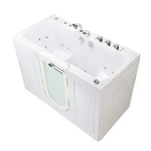 Ella's Bubbles O2SA3260D-HB-R Tub4Two Air and Hydro Massage Acrylic Walk-in Tub with Right Outward Swing Door, Ella 5pc. Fast-Fill Faucet, Dual 2" Drains, 32" x 60" x 42", White