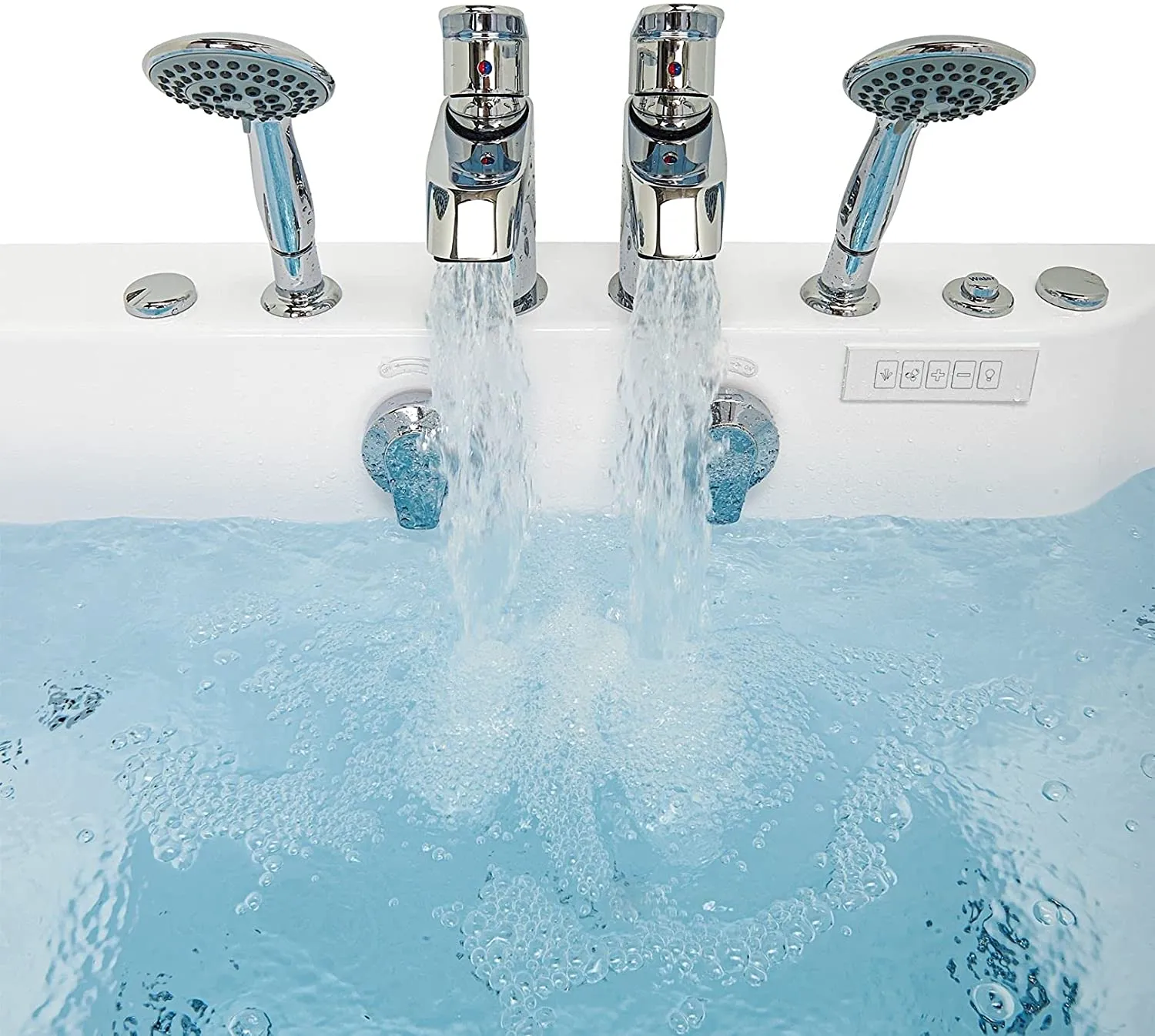 Ella's Bubbles O2SA3260DM-R Tub4Two Air and Hydro Massage, Microbubble Acrylic Walk-in Tub with Right Outward Swing Door, Thermostatic Faucet, Dual 2" Drains, 32" x 60" x 42", White