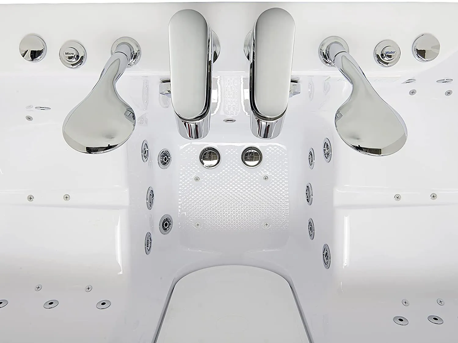 Ella's Bubbles O2SA3260DM-R Tub4Two Air and Hydro Massage, Microbubble Acrylic Walk-in Tub with Right Outward Swing Door, Thermostatic Faucet, Dual 2" Drains, 32" x 60" x 42", White