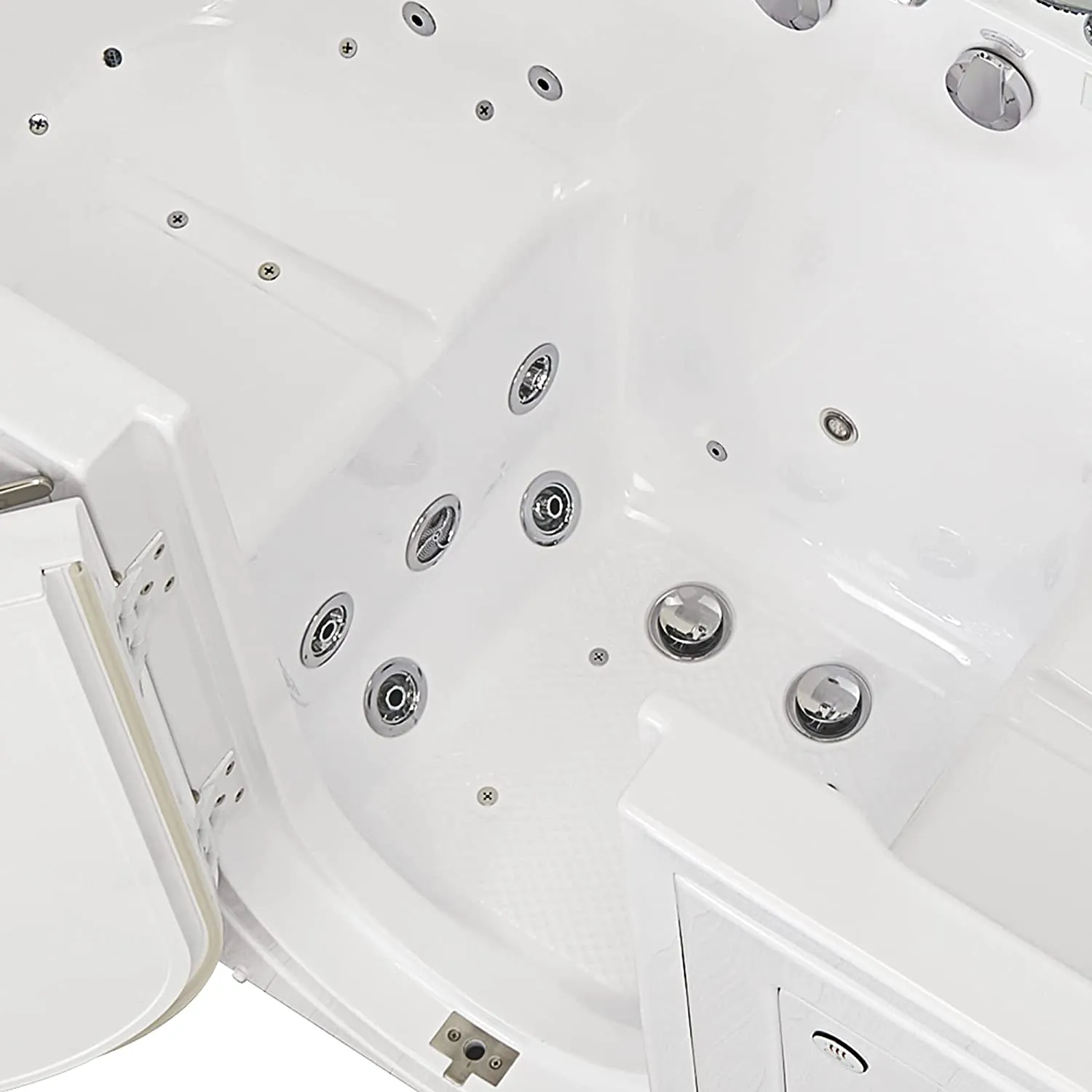 Ella's Bubbles O2SA3260DM-R Tub4Two Air and Hydro Massage, Microbubble Acrylic Walk-in Tub with Right Outward Swing Door, Thermostatic Faucet, Dual 2" Drains, 32" x 60" x 42", White