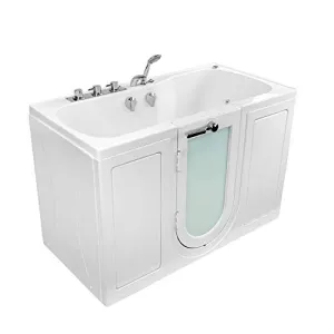 Ella's Bubbles O2SA3260H-L Ella Tub4Two 32" x 60" Acrylic Hydro Massage Walk-in Tub with Left Outward Swing Door, Thermostatic Faucet, Dual 2" Drains, 32" x 60" x 42", White