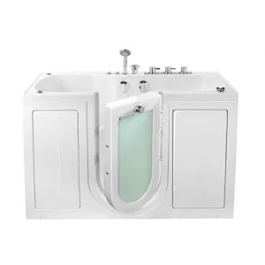 Ella's Bubbles O2SA3260MH-R Tub4Two Microbubble with Heated Seat Acrylic Walk-in Tub with Right Outward Swing Door, Thermostatic Faucet, Dual 2" Drains, 32" x 60" x 42", White