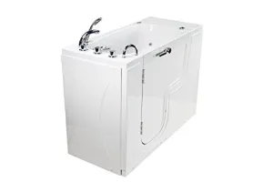 Ella's Bubbles OLA2652D-L-D Transfer26 26"x 52" Air and Hydro Massage Acrylic Walk-In Bathtub With Digital Control, Left Outward Swing Door, Thermostatic Faucet, Dual 2" Drains, White