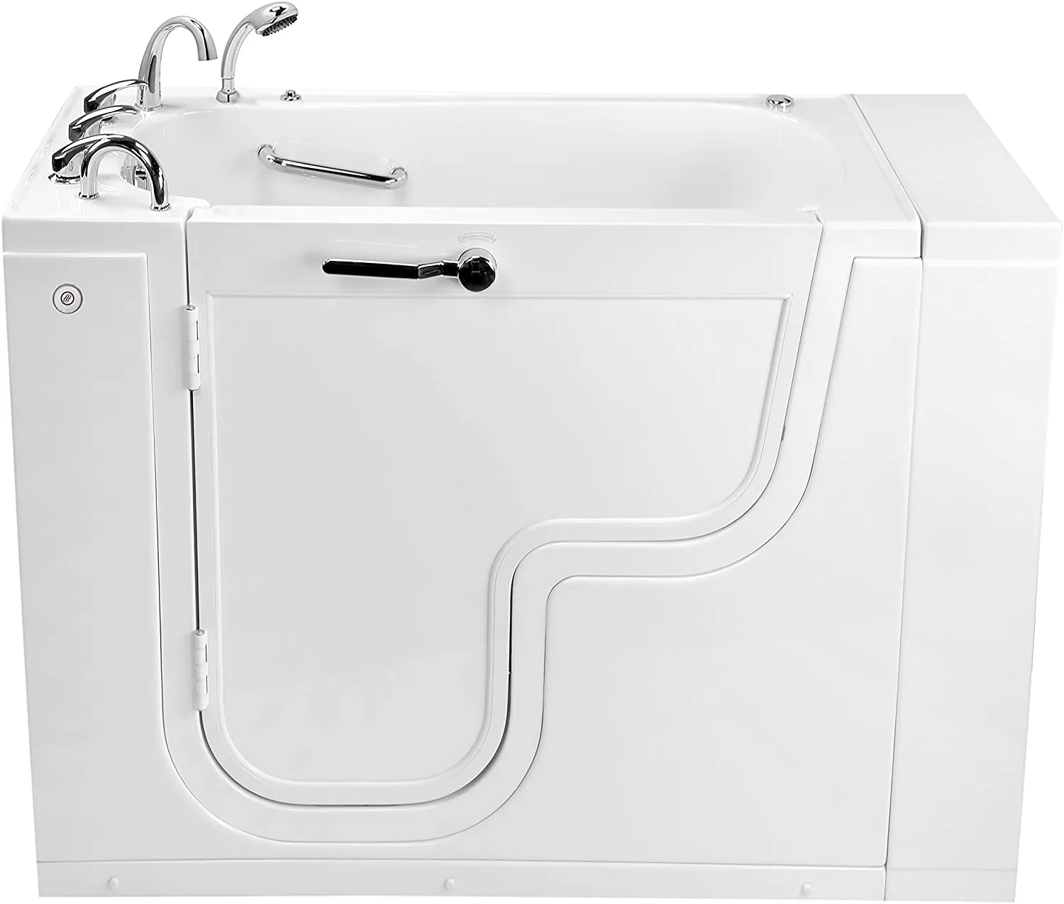 Ella's Bubbles OLA2652H-L-hHB Transfer26 26"x 52" Hydro Massage Acrylic Walk-In Bathtub with Heated Seat, Left Outward Swing Door, Ella 5pc. Fast-Fill Faucet, Dual 2" Drains, White