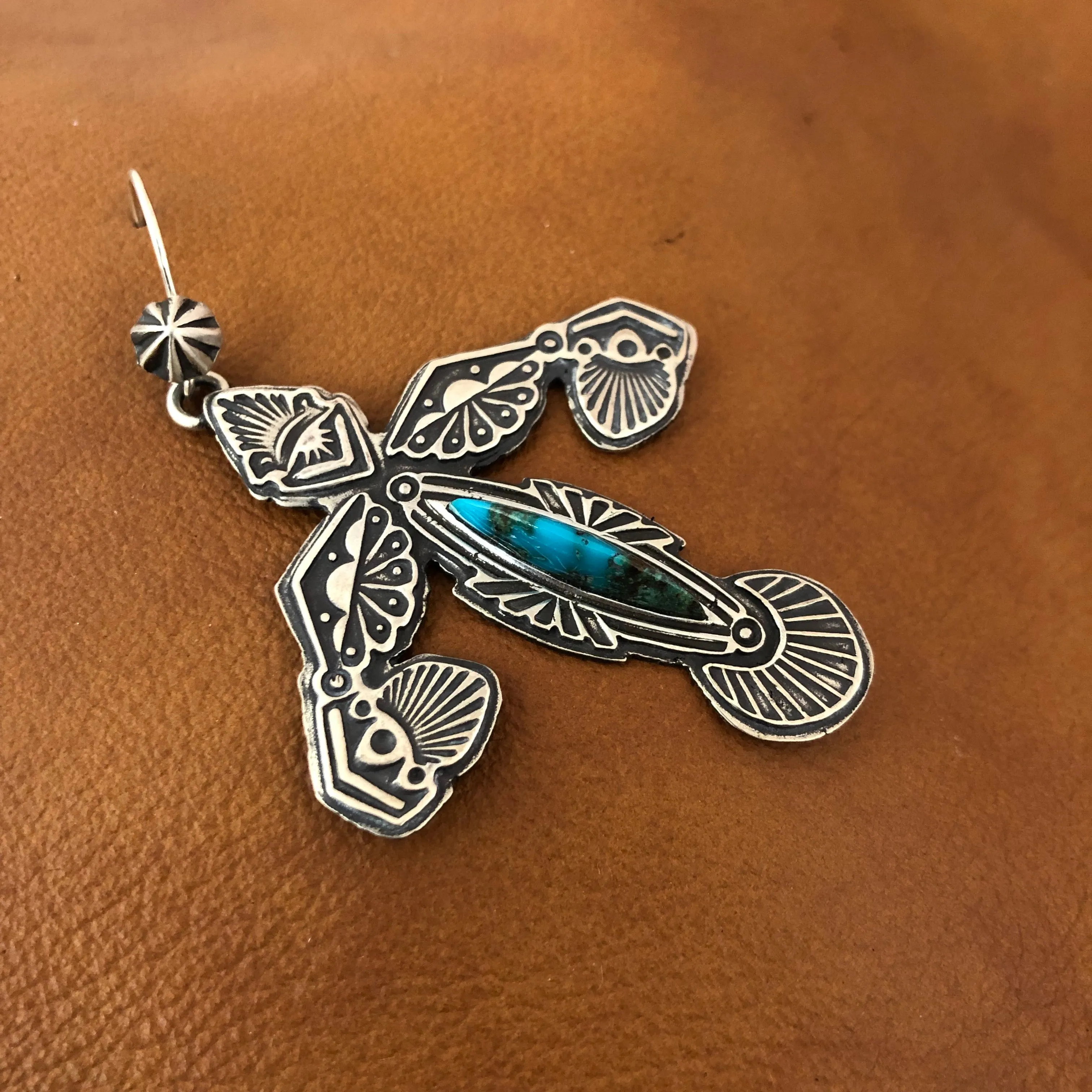 ERV3 Raven Soaring with Turquoise Earrings
