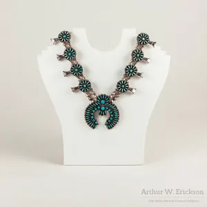 Fine Zuni Needle Point Squash Blossom Necklace