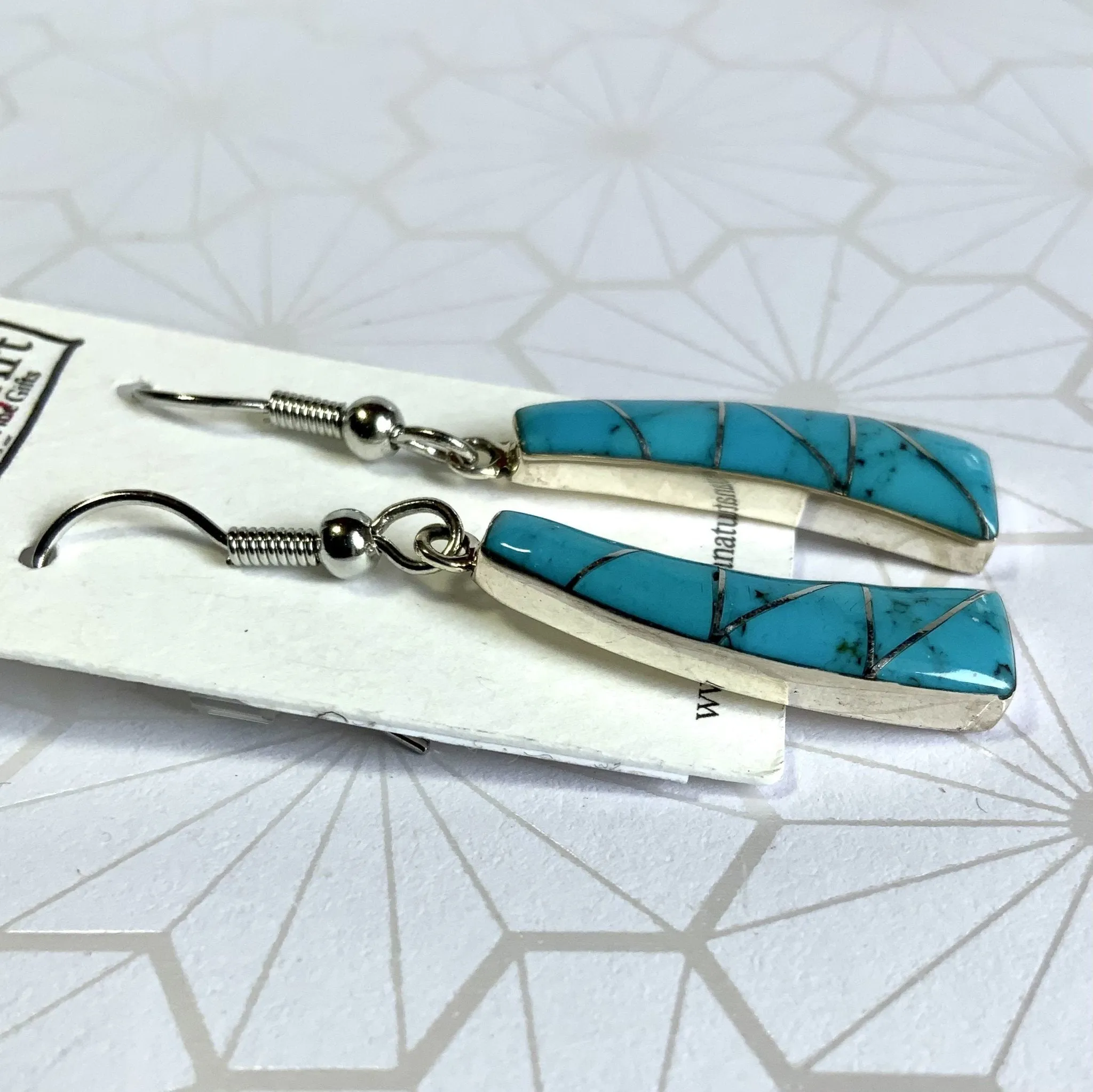 Flowing Kingman Turquoise Inlay Earrings