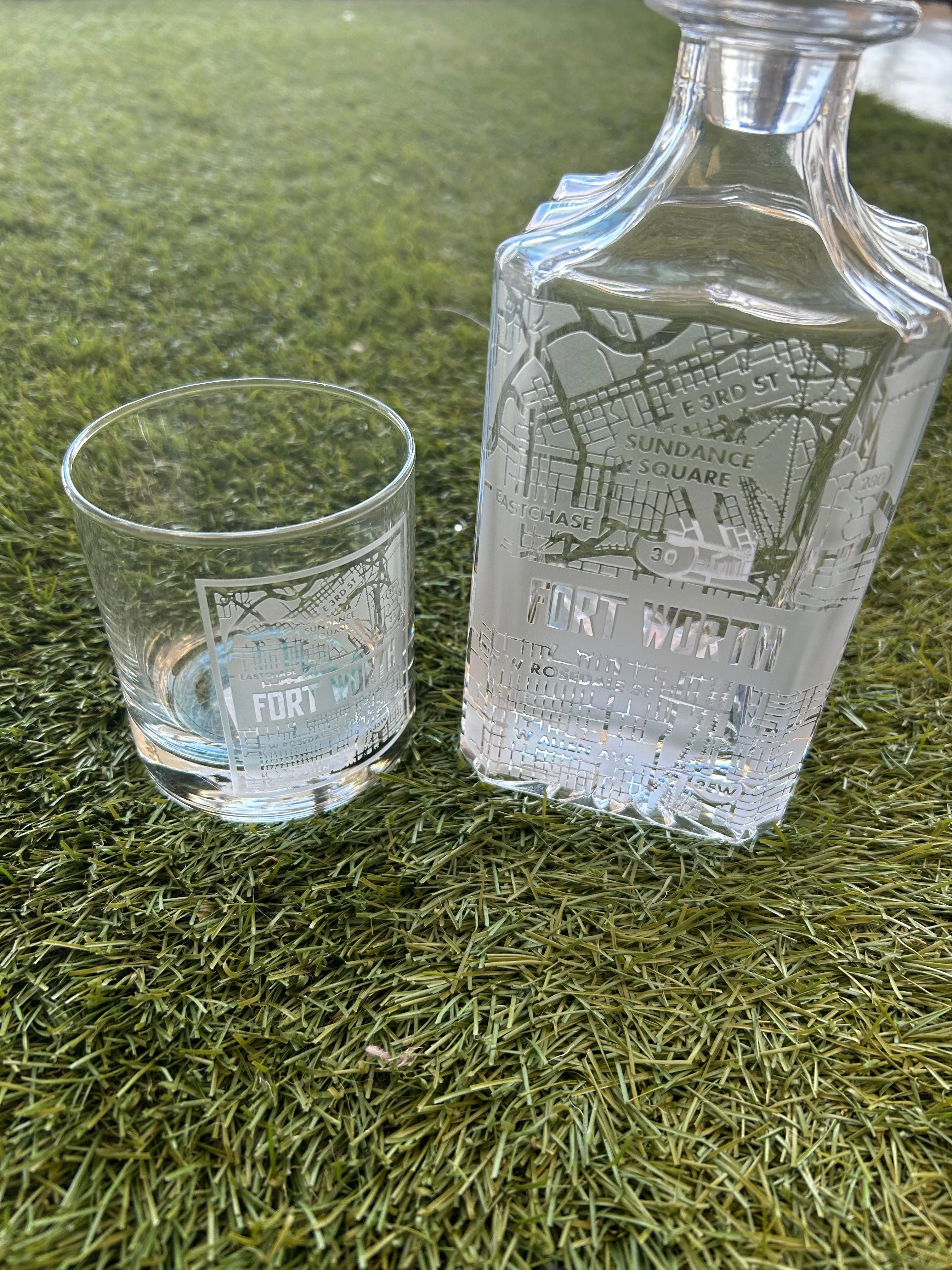 Fort Worth Map Decanter