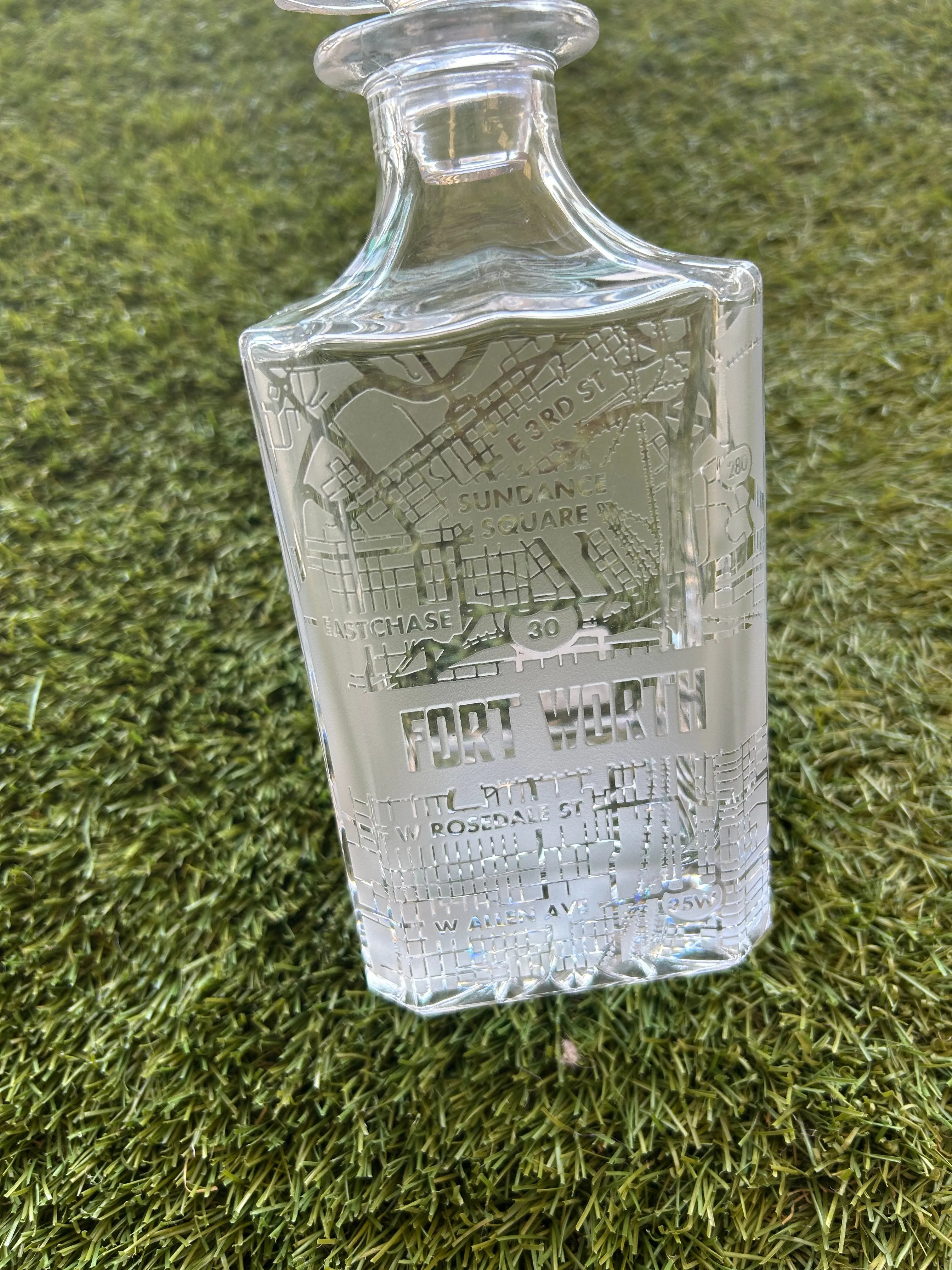 Fort Worth Map Decanter