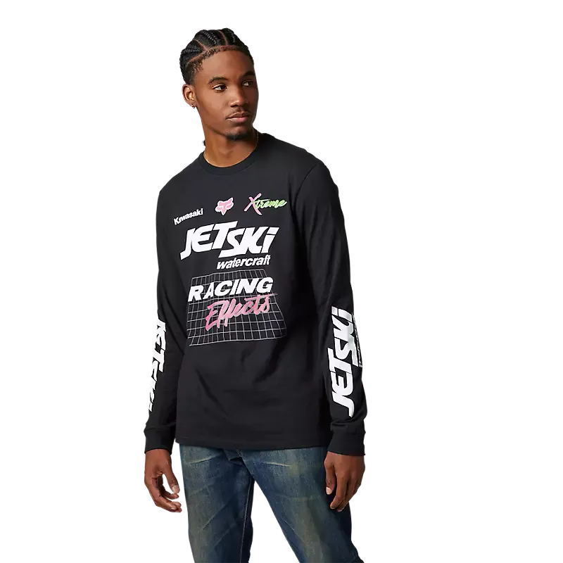 FOX Polera Lifestyle Manga Larga Kawasaki Wet 'N' Wild Negro