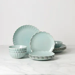 French Perle Scallop 12-Piece Dinnerware Set