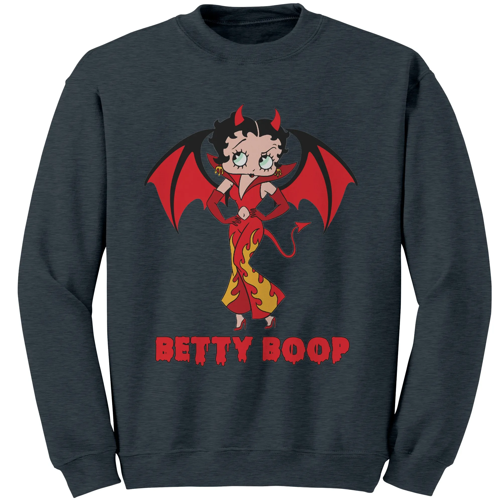 Funny Halloween Sweatshirt, Cute Betty Boop Womens Sweatshirt, Spooky Season Sweatshirt, Halloween Gift For Her Cute Devil Halloween Costume