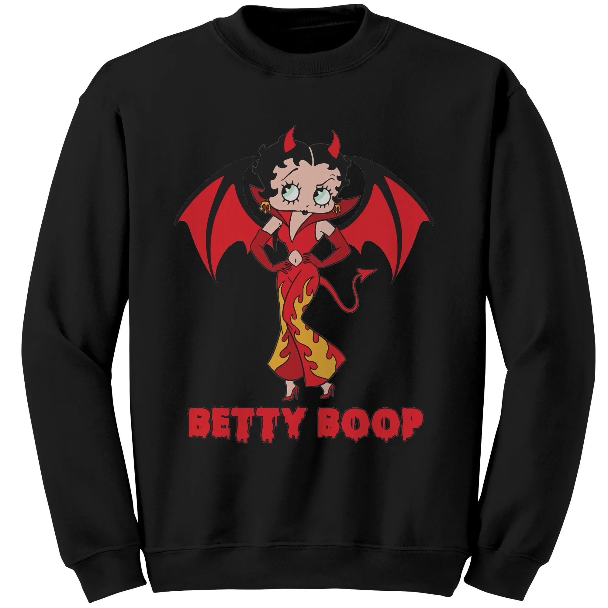 Funny Halloween Sweatshirt, Cute Betty Boop Womens Sweatshirt, Spooky Season Sweatshirt, Halloween Gift For Her Cute Devil Halloween Costume