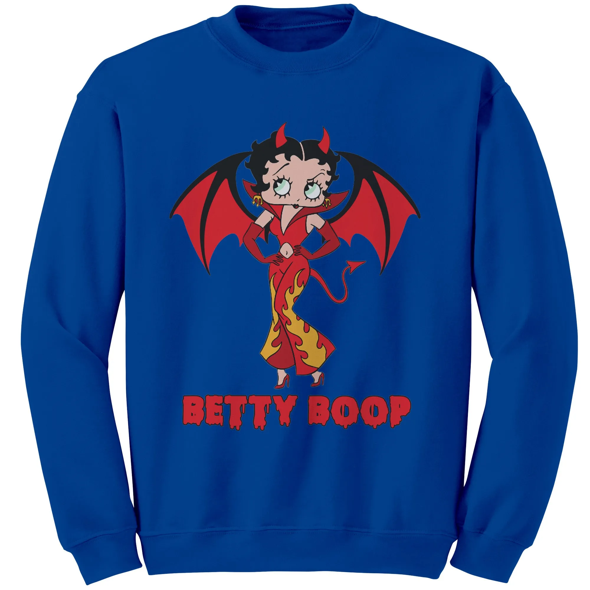 Funny Halloween Sweatshirt, Cute Betty Boop Womens Sweatshirt, Spooky Season Sweatshirt, Halloween Gift For Her Cute Devil Halloween Costume