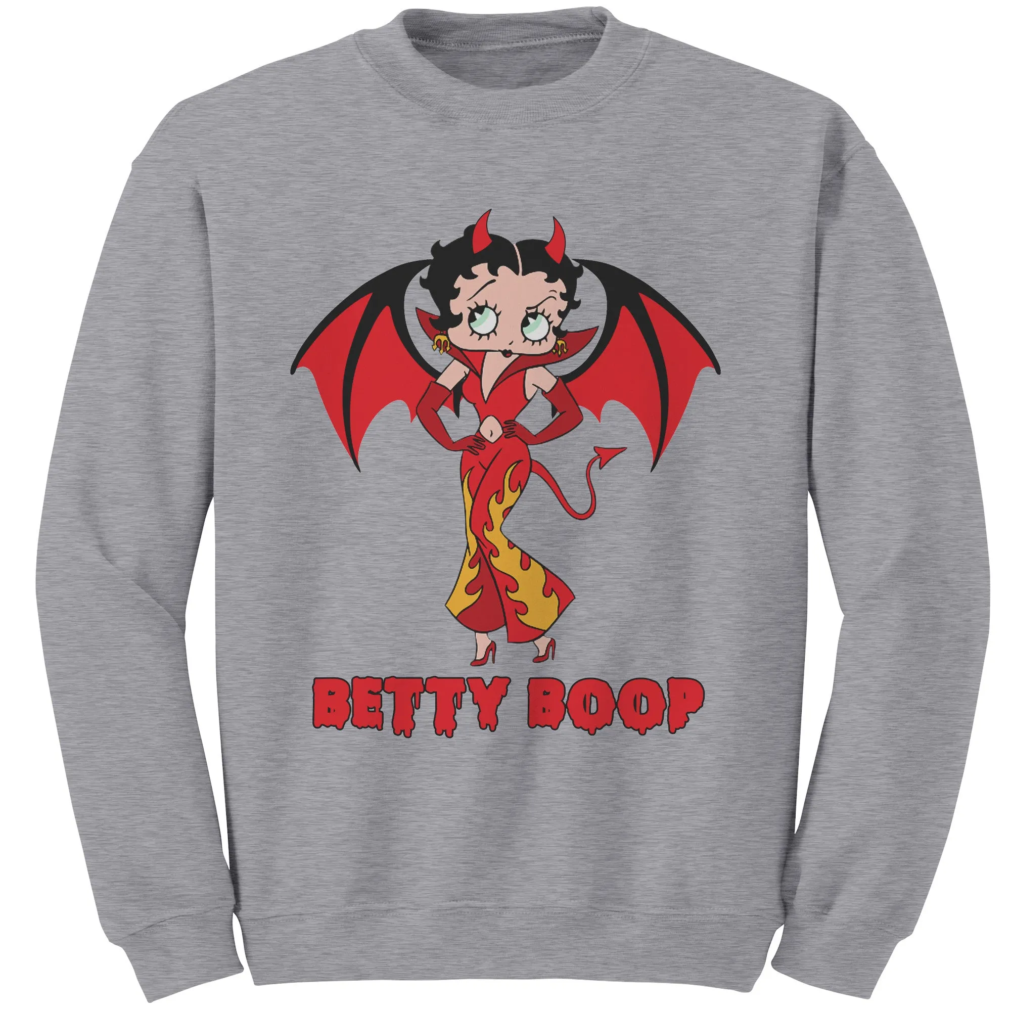 Funny Halloween Sweatshirt, Cute Betty Boop Womens Sweatshirt, Spooky Season Sweatshirt, Halloween Gift For Her Cute Devil Halloween Costume
