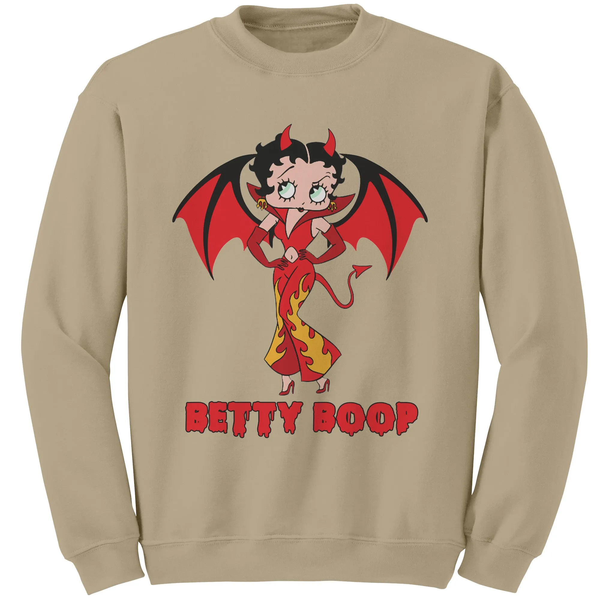 Funny Halloween Sweatshirt, Cute Betty Boop Womens Sweatshirt, Spooky Season Sweatshirt, Halloween Gift For Her Cute Devil Halloween Costume