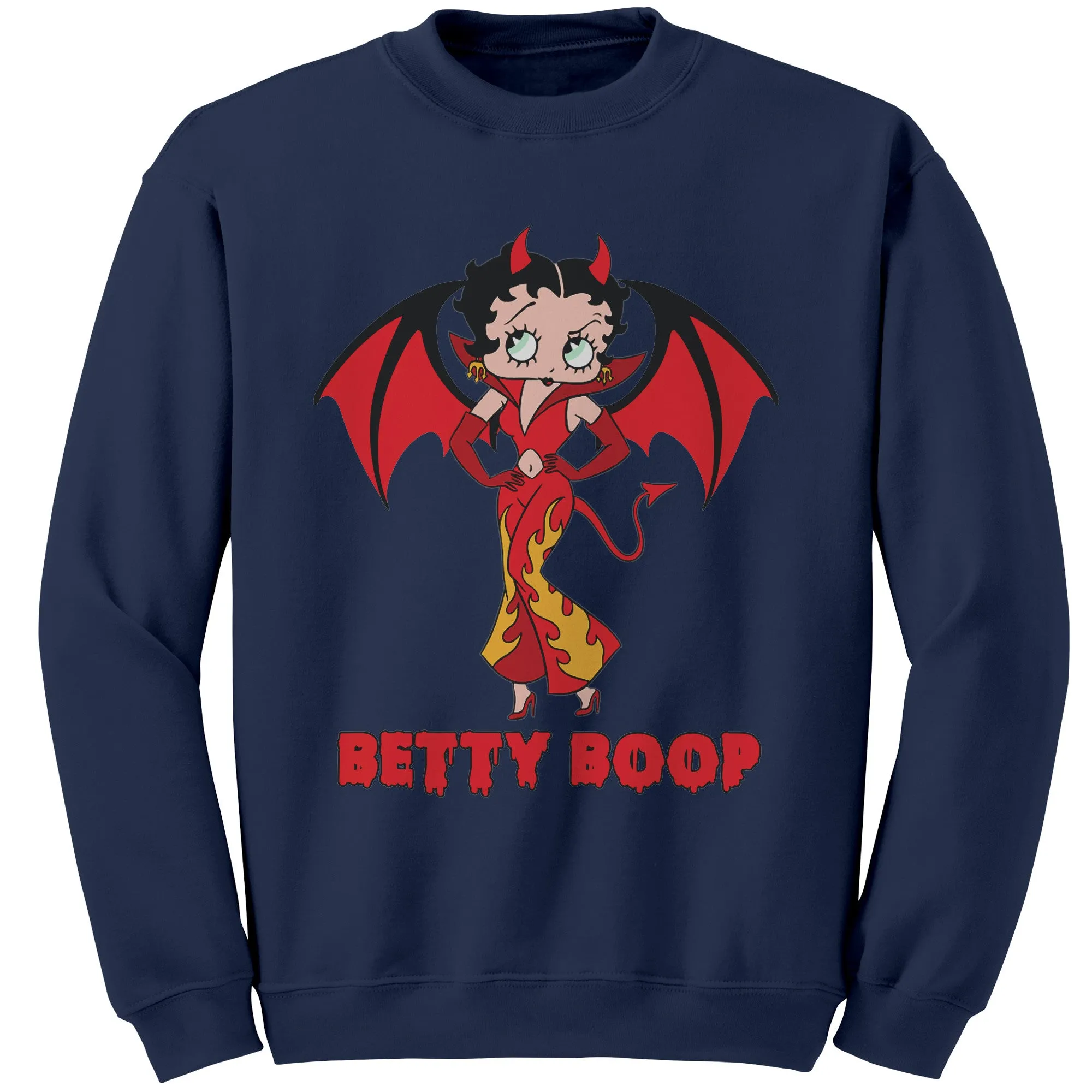 Funny Halloween Sweatshirt, Cute Betty Boop Womens Sweatshirt, Spooky Season Sweatshirt, Halloween Gift For Her Cute Devil Halloween Costume